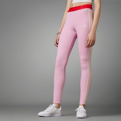 Adidas/阿迪达斯 女子三叶草LEGGINGS KNIT 紧身运动裤 IK7848