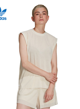 adidas/阿迪达斯 女子三叶草无袖T恤 HE4956 HE4955