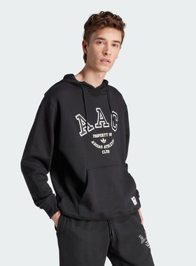 Adidas/阿迪达斯 男子三叶草印花运动连帽卫衣套头衫 HZ0700