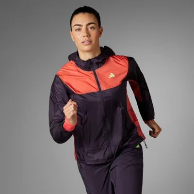 Adidas/阿迪达斯 女子 JACKET 跑步运动连帽夹克外套 IS0702