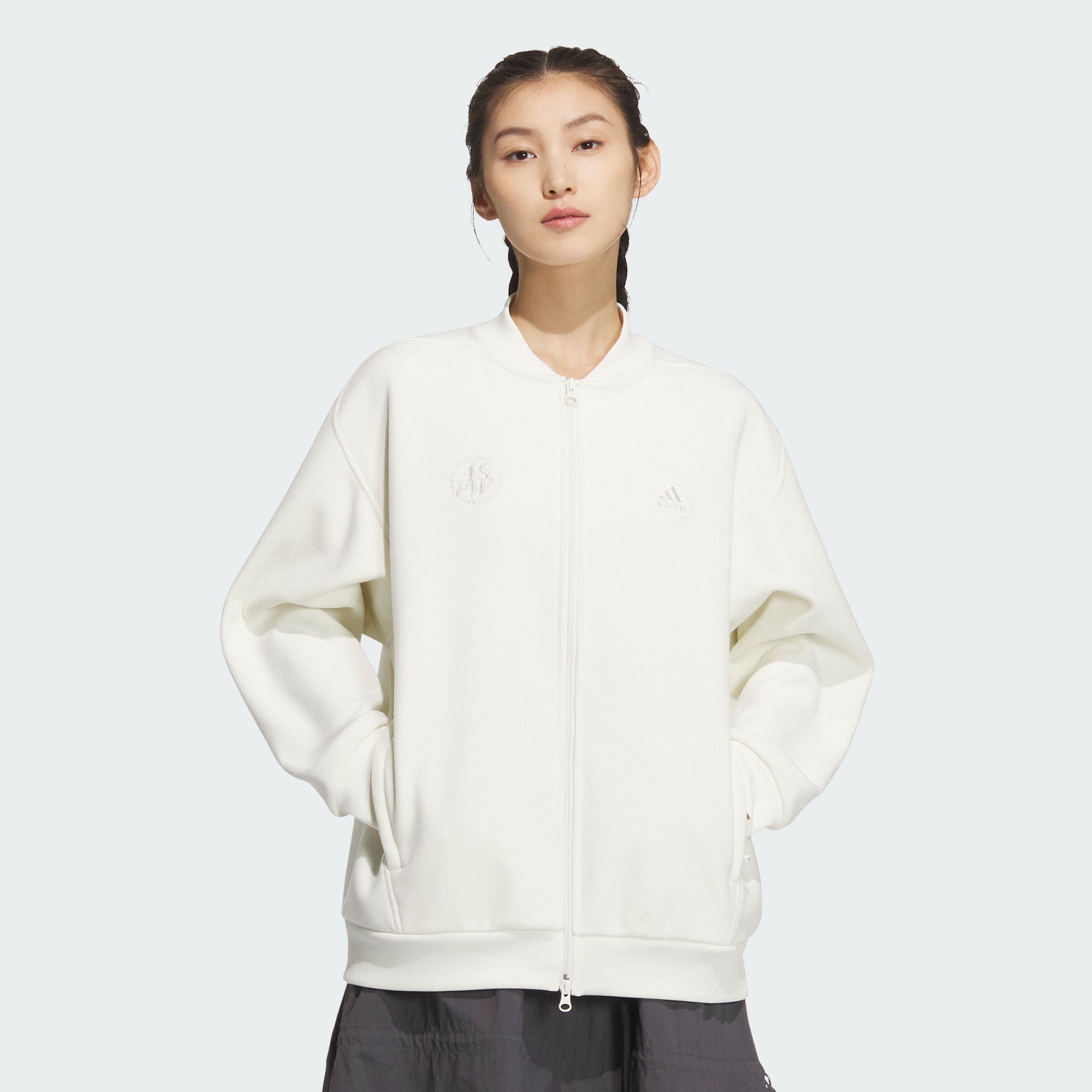 Adidas/阿迪达斯 女子灯芯绒运动休闲宽松夹克外套 JJ3546