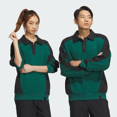 Adidas/阿迪达斯 男女三叶草运动宽松翻领卫衣套头衫 IZ1537