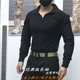修身 蛙服多袋工装 透气 安保E束脚裤 春秋男女军迷户外战术黑色套装