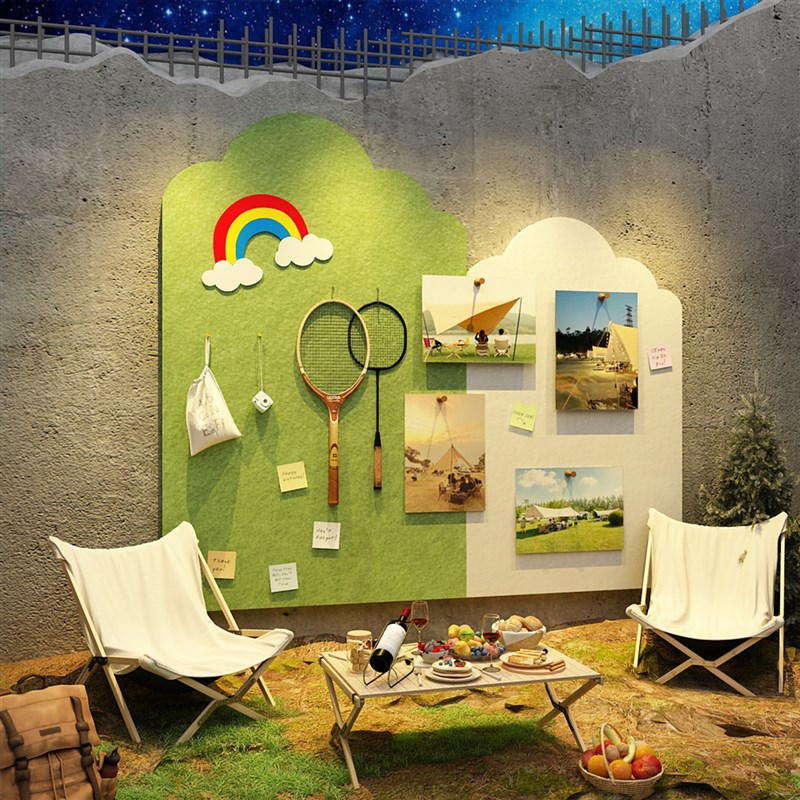 毛毡板公告栏员工风采展示照片办公室墙面装饰Q公司企业文化宣传