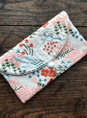 文手作结婚万元i红包布艺重工刺绣零钱包手机包眼镜袋信封包收纳