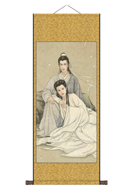 古代美男子玉面书生古装人物挂画茶楼影楼装饰画S丝绸卷轴画高清