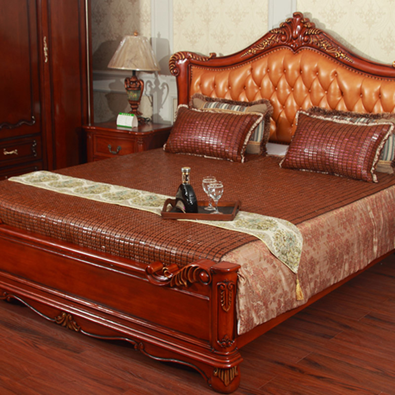 夏季麻将凉席1.8m折叠双人床1.5米1.2K米竹席麻将凉席学生单人席