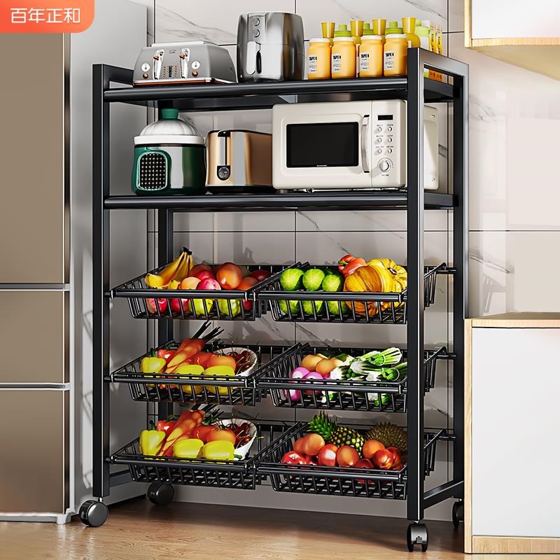 厨房菜篮子置物架落地家用水果蔬菜储物放菜架子S多功能多层收纳