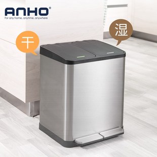 垃圾分类垃圾桶家用带r盖客厅创意大号环保家庭脚踩不锈钢厨房