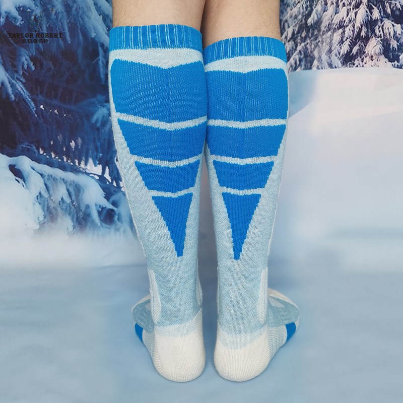 专业滑雪袜女单双板美利奴羊毛保暖长筒加厚毛巾底滑W冰登山徒步