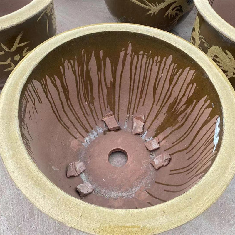 龙缸花盆粗陶均釉缸大型铁树茶树落地盆陶瓷N花卉绿植盆栽种树龙