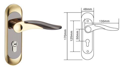 125室内卧室单舌门锁钛黑金简约房门锁化妆室实木门把手A0202D