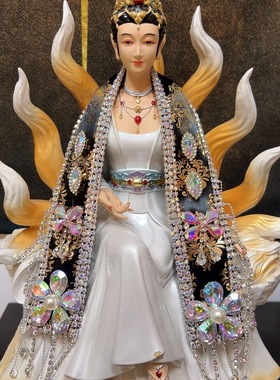 神像佛像披肩霞披精致镶钻珍珠流苏多色通用款12寸16寸19寸可定做