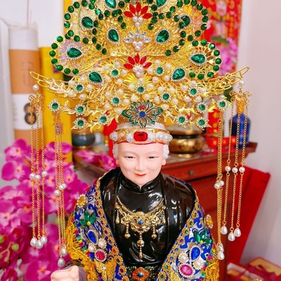 神像凤冠霞帔观音佛像专用妈妈王母九天玄女头饰黑老太太凤冠头冠