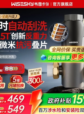 韦思卡尔反重力前置过滤器家用反冲洗自动刮洗自来水全屋净水85T