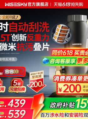 韦思卡尔反重力前置过滤器家用反冲洗自动刮洗自来水全屋净水85T