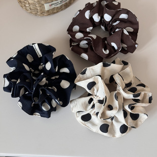 大波点简约大肠发圈发式花边收腰圈布艺高级感头绳头饰新款发绳