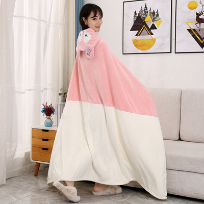 儿童浴巾洗澡游泳可穿男女宝成人盖毯连帽斗篷浴袍吸水速干大裹巾