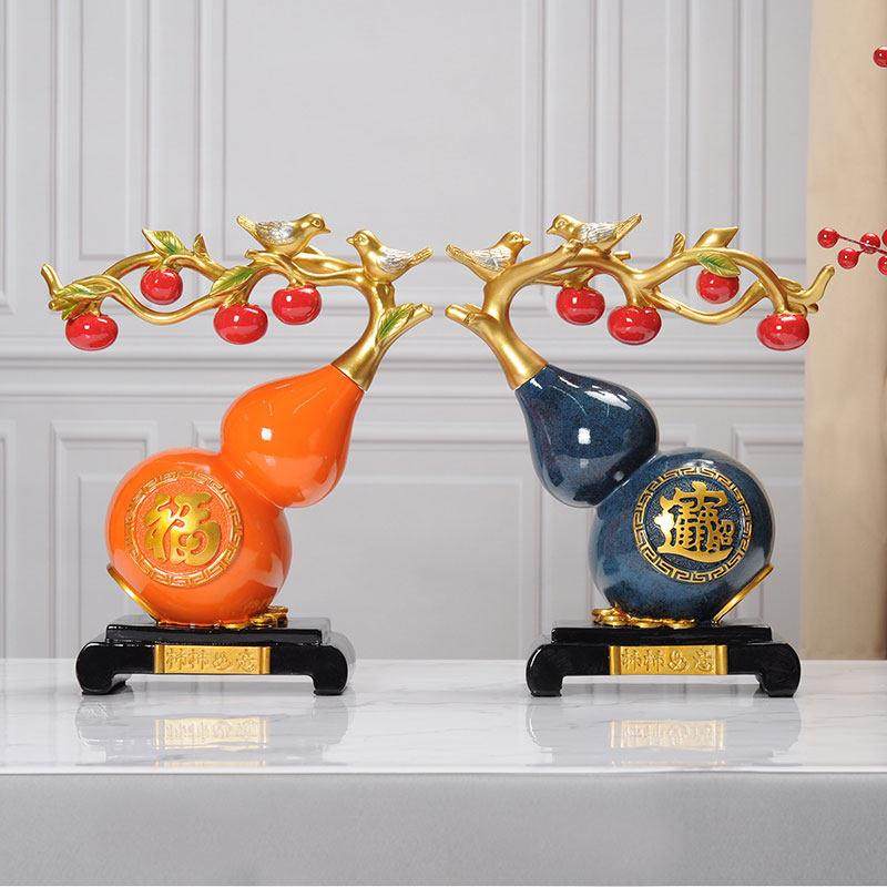 创意新中式如意葫芦招财摆件客厅玄关酒柜装饰品乔迁新居轻奢礼物,家居饰品,装饰摆件,淘宝优惠券,粉丝福利购,淘宝优惠卷