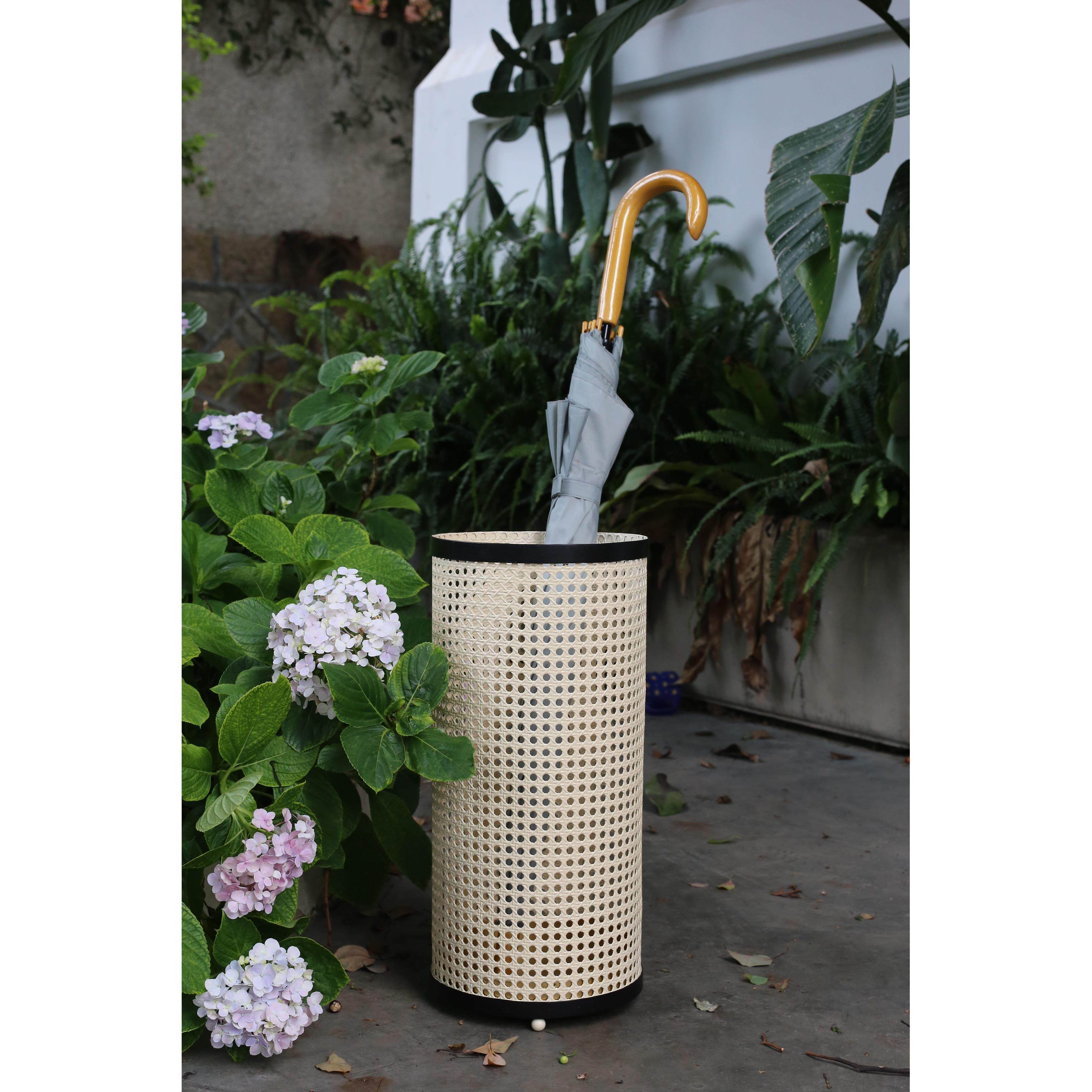 嘻物所极简约设计北欧客厅日系仿藤编金属伞架伞桶收纳民宿咖啡馆