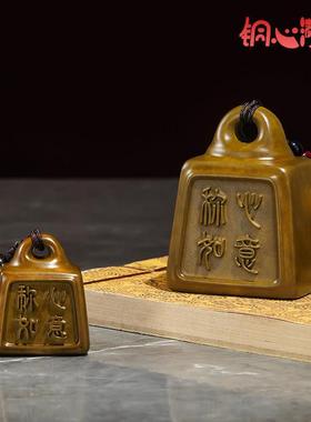 铜摆件《称心如意》书房桌面镇纸装饰品 铜工艺品 文玩手把件礼物