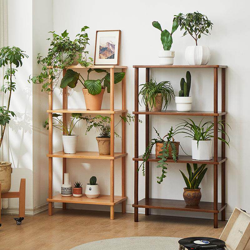 室内全实木落地花盆架现代简约隔板置物架阳台多层绿萝盆栽架子