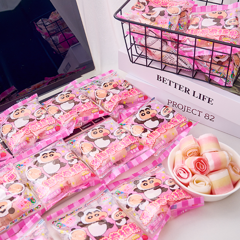 亿智蜡笔VC果趣卷卷草莓果汁软糖