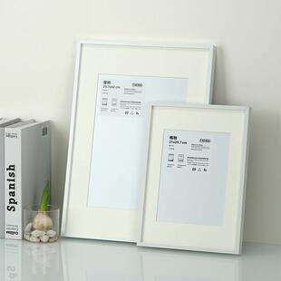 白色A3铝合金画 画框装裱4K白色相框挂墙空框卡纸画 画框窄边金属