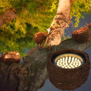 仿真鸟巢灯鸟窝照树灯射树灯户外防水射灯鸟笼抱树园林绿化景观灯