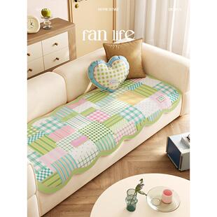 凉爽的冰丝绸夏季沙发垫2025新沙发垫防滑田园垫夏季覆盖布座垫