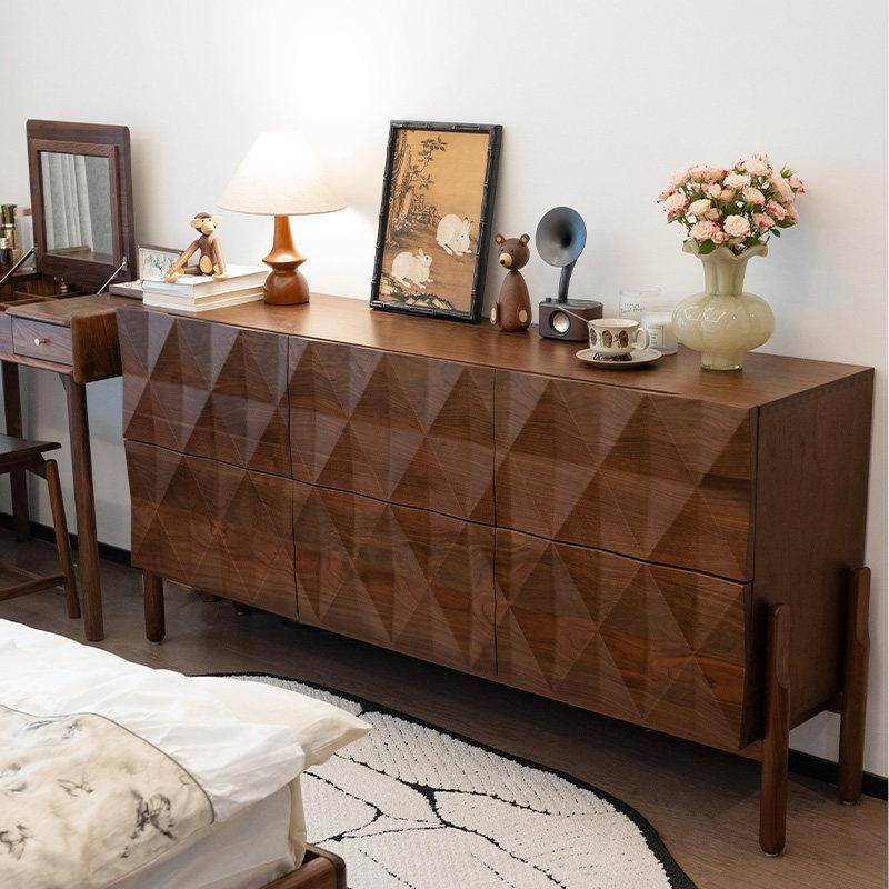 北美黑胡桃木钻石六斗柜纯实木抽屉柜客厅卧室边柜储物柜现代家具,住宅家具,斗柜,淘宝优惠券,粉丝福利购,淘宝优惠卷
