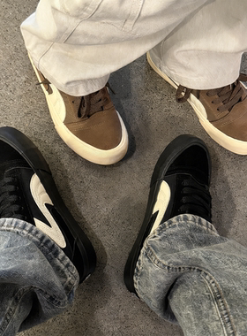 板鞋男款2026新款冬季百搭学生校园风德训鞋子低帮平底复古休闲鞋