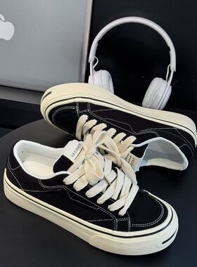 男鞋子潮鞋爆款开口笑帆布鞋男学生低帮百搭韩版平底冬季休闲板鞋