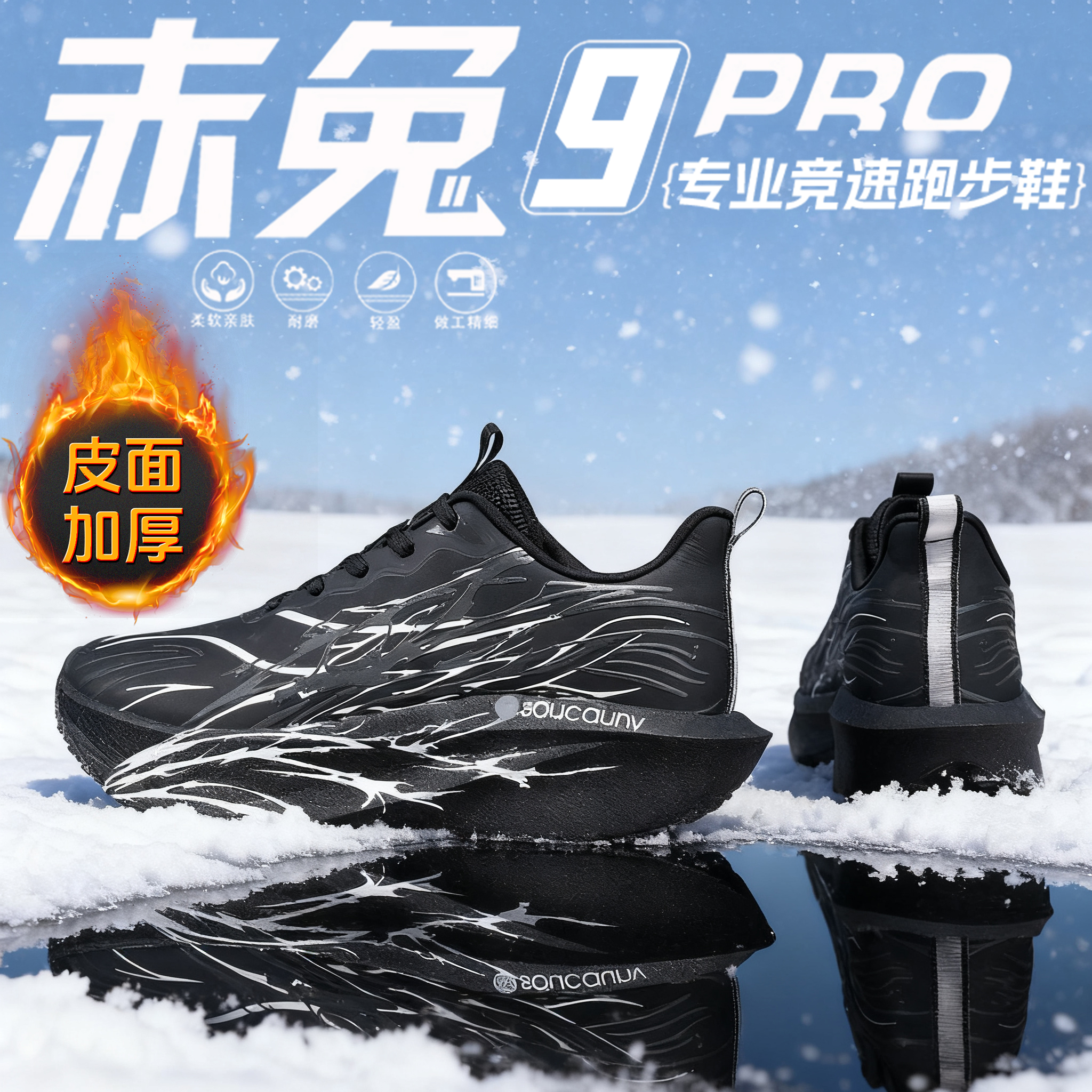 赤兔8pro冬季保暖儿童跑步鞋男童