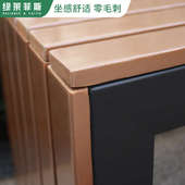 公园户外长椅防腐木休息区长条凳子室外公共座椅花园排椅商场坐凳