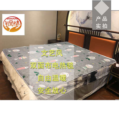 钢城钢情单双面布电热毯家用单人双人双控电褥子三人加大安全学生