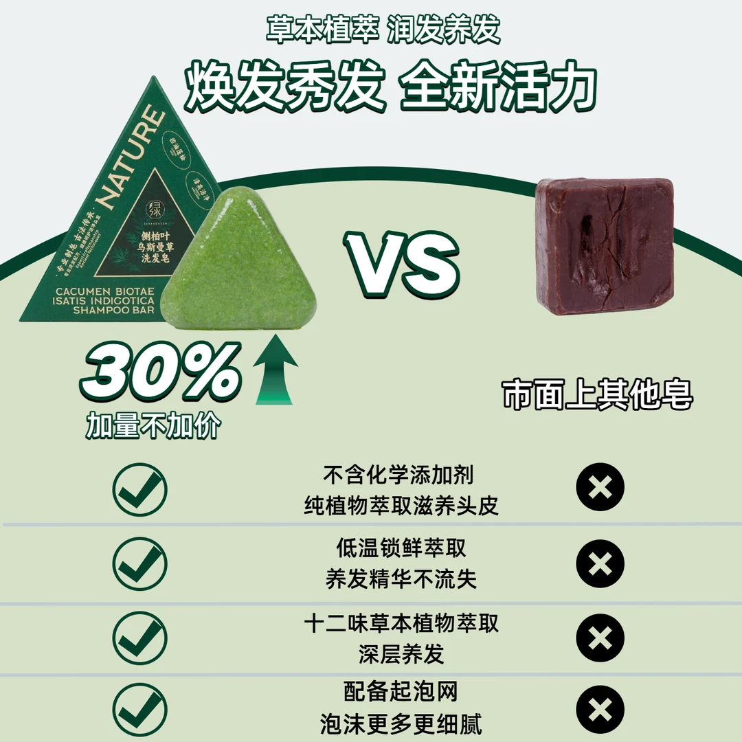 七绿侧柏叶乌斯曼草洗发皂草本