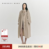 新款 RODERIC WONG2026春季 简约铜氨棉围巾造型风衣知识分子风外套