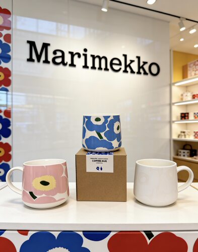 芬兰Marimekko咖啡杯马克杯家用水杯陶瓷手握马克杯湖蓝色360ml