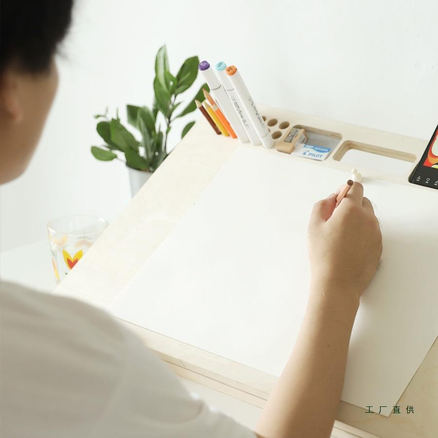 小木良品画板美术生台式素描绘画板儿童支架画画板写生桌面画架