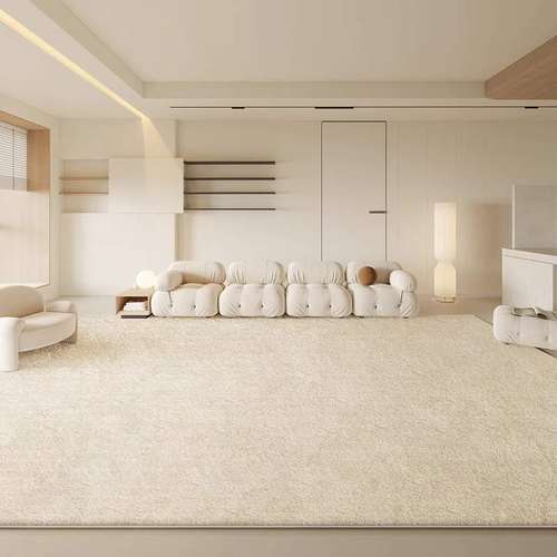 奶油风地毯客厅秋冬轻奢新款仿羊绒免洗可擦卧室房间高级感地垫