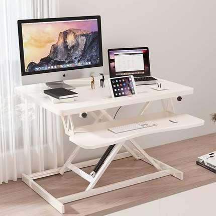 升降电脑桌增高架气动升降桌可折叠站立笔记本办公桌升降式书桌