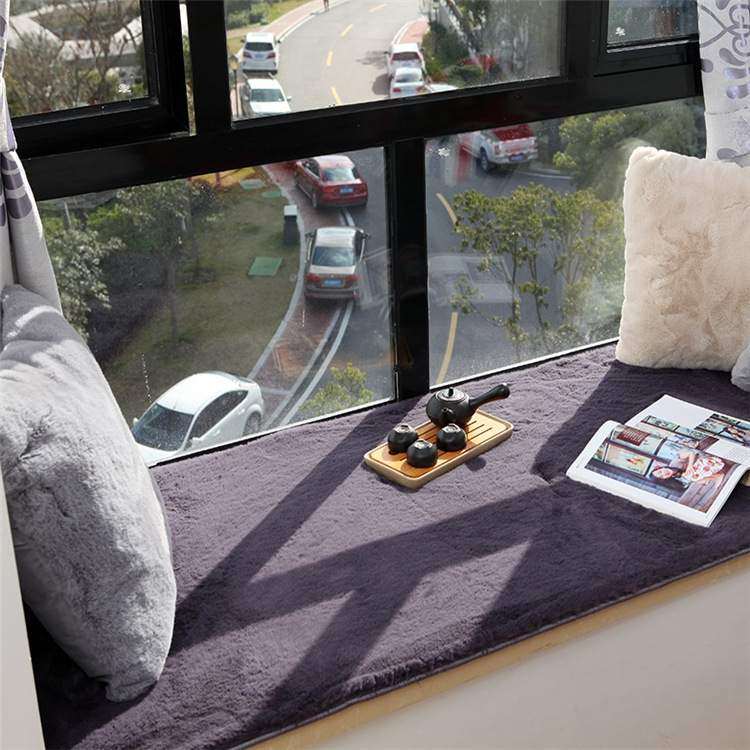现货代发仿兔毛飘窗毯客厅卧室床边地毯地垫韩风长毛绒加厚地毯