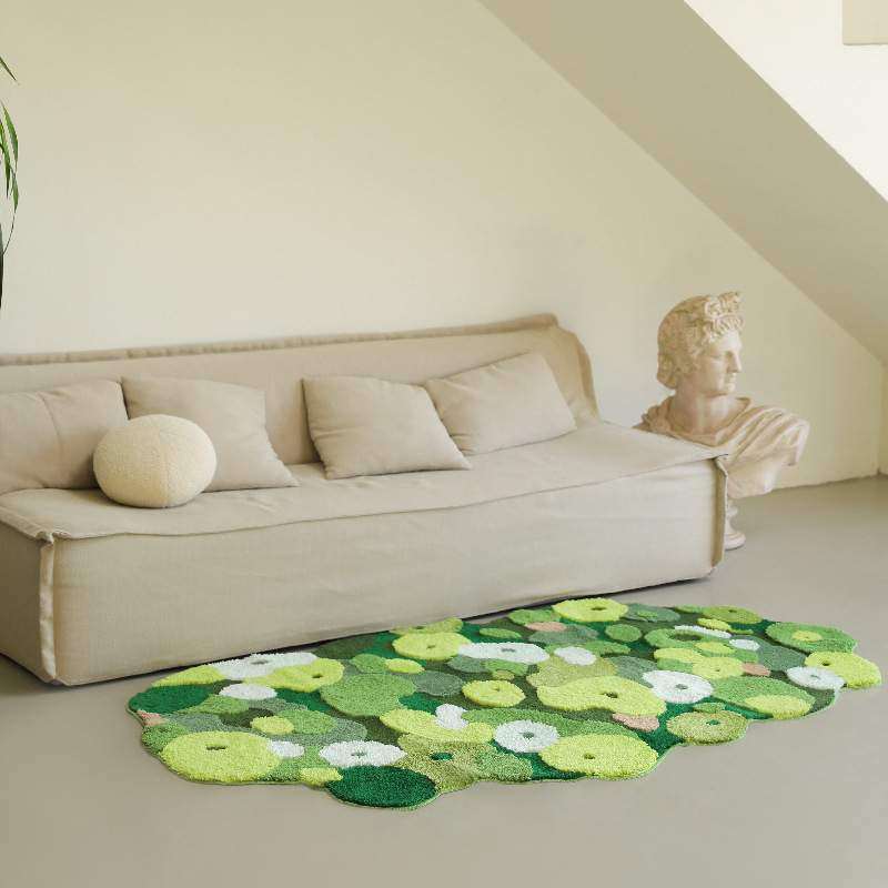 一件代发 植绒地毯浴室垫卧室簇绒地毯客厅地毯机织苔藓地毯