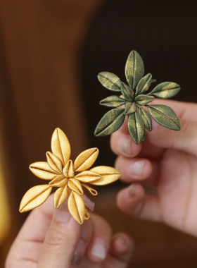 中国风花朵手工缠花胸针衣服装饰