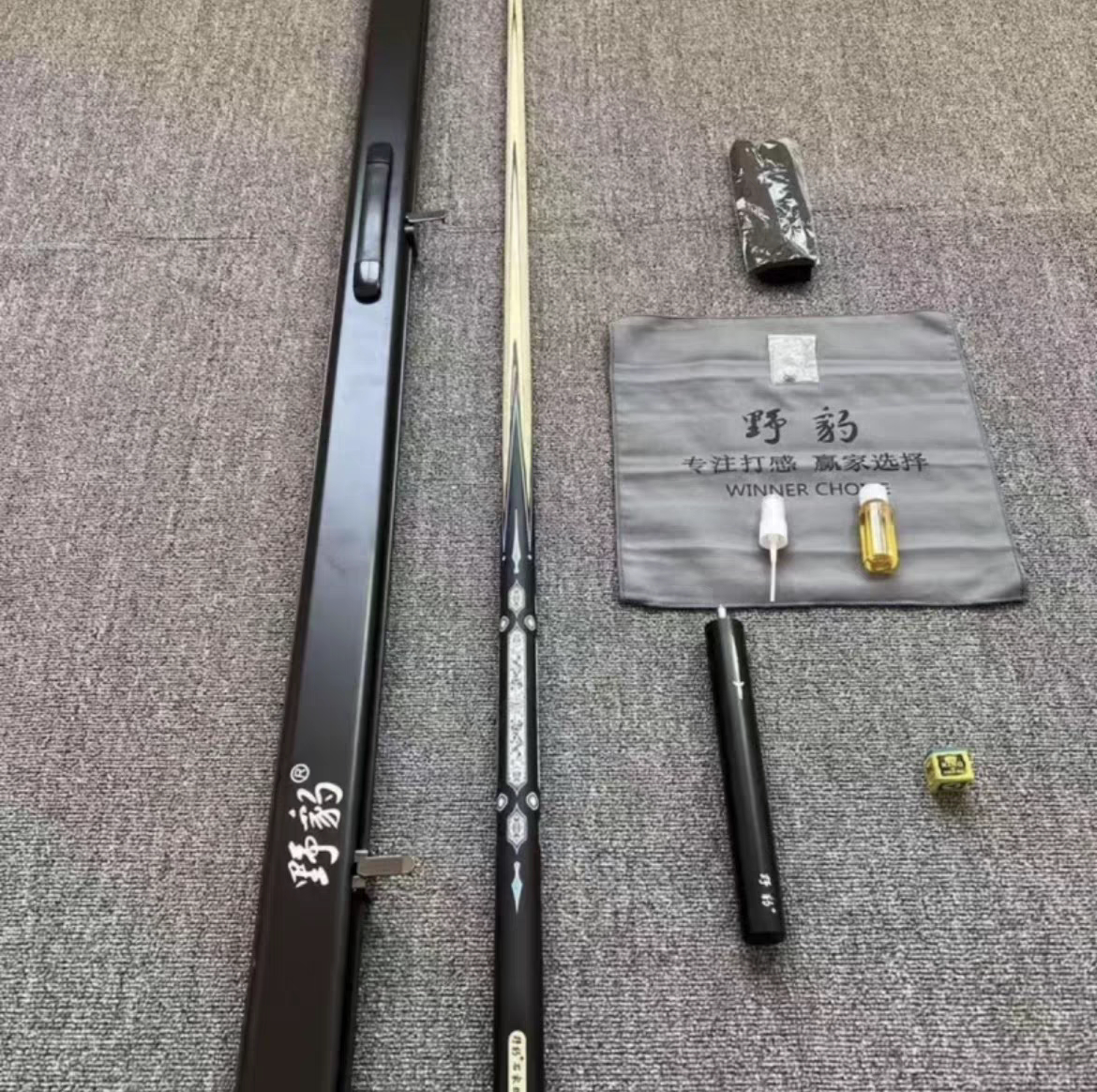 野豹石家班6白蜡木小头斯诺克九球中式黑八一比一复刻手工台球杆