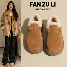 低帮雪地靴女款2025新款冬季复古博肯鞋保暖博肯棉鞋加绒女鞋防水