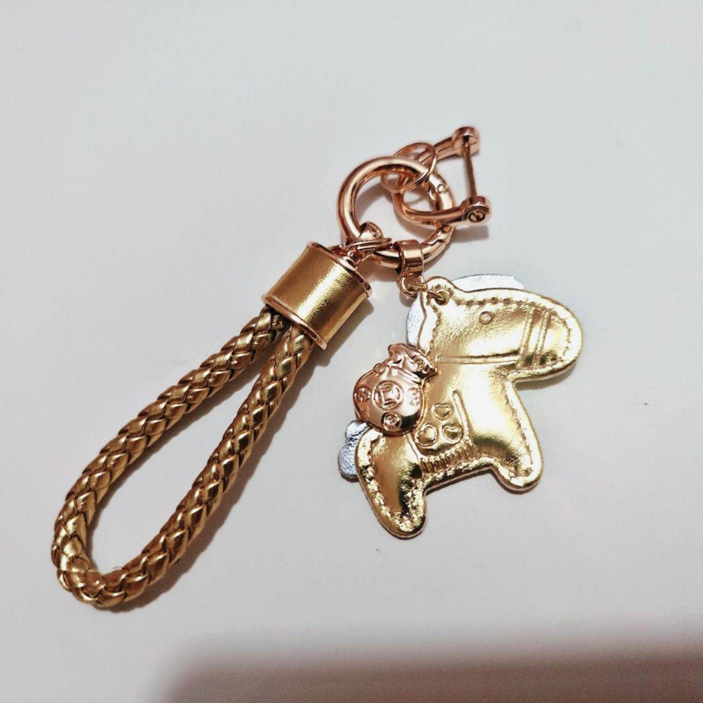 车钥匙链女款高档马上有钱编织
