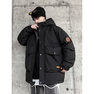 潮牌男士 羽绒服男冬季 加厚时尚 加肥加大码 连帽外套高端 2025年新款