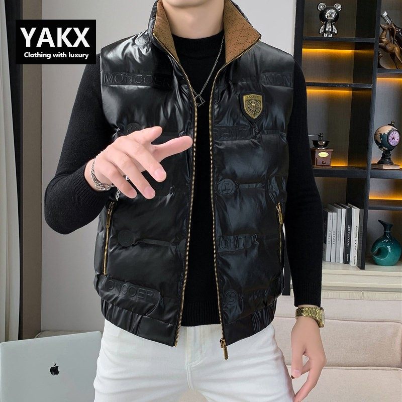 高端亮面羽绒马甲男士秋冬季2025新款无袖保暖坎肩轻薄外套男款潮,男装,羽绒马甲,淘宝优惠券,粉丝福利购,淘宝优惠卷